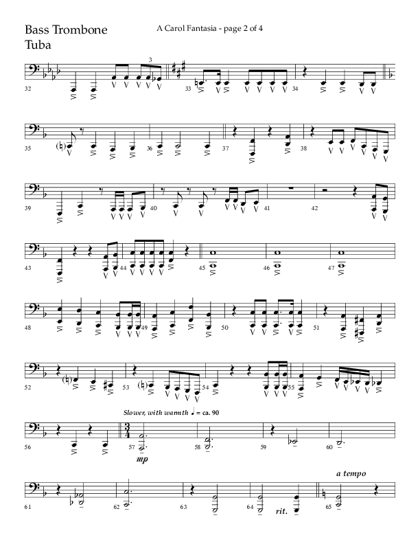 A Carol Fantasia (Choral Anthem SATB) Bass Trombone, Tuba (Lifeway Choral / Arr. John Bolin)
