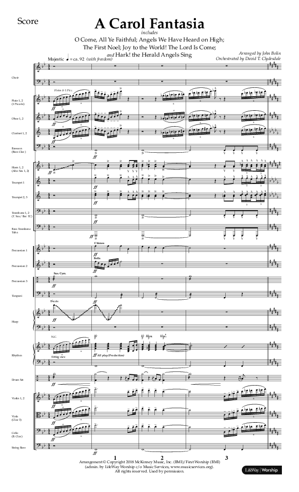 A Carol Fantasia (Choral Anthem SATB) Conductor's Score (Lifeway Choral / Arr. John Bolin)