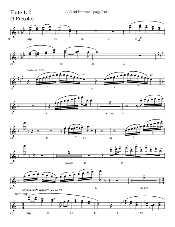 A Carol Fantasia (Choral Anthem SATB) Flute 1/2 (Lifeway Choral / Arr. John Bolin)