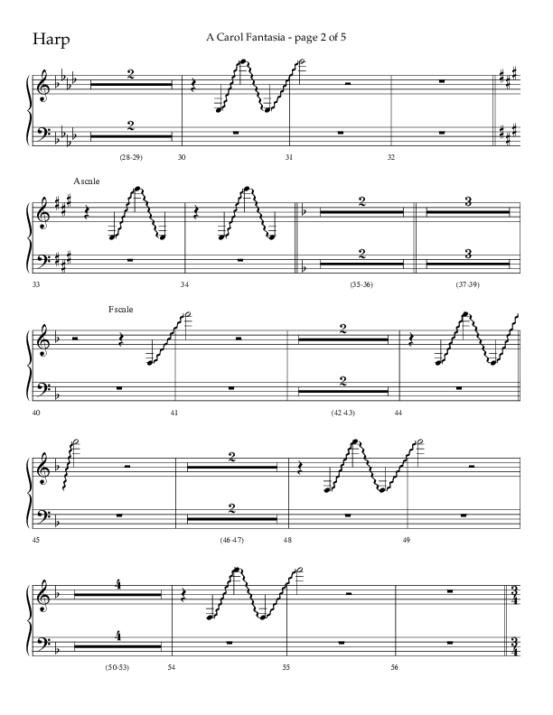 A Carol Fantasia (Choral Anthem SATB) Harp (Lifeway Choral / Arr. John Bolin)