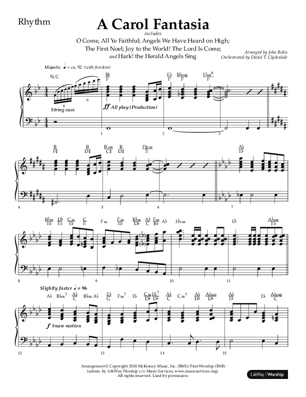 A Carol Fantasia (Choral Anthem SATB) Lead Melody & Rhythm (Lifeway Choral / Arr. John Bolin)