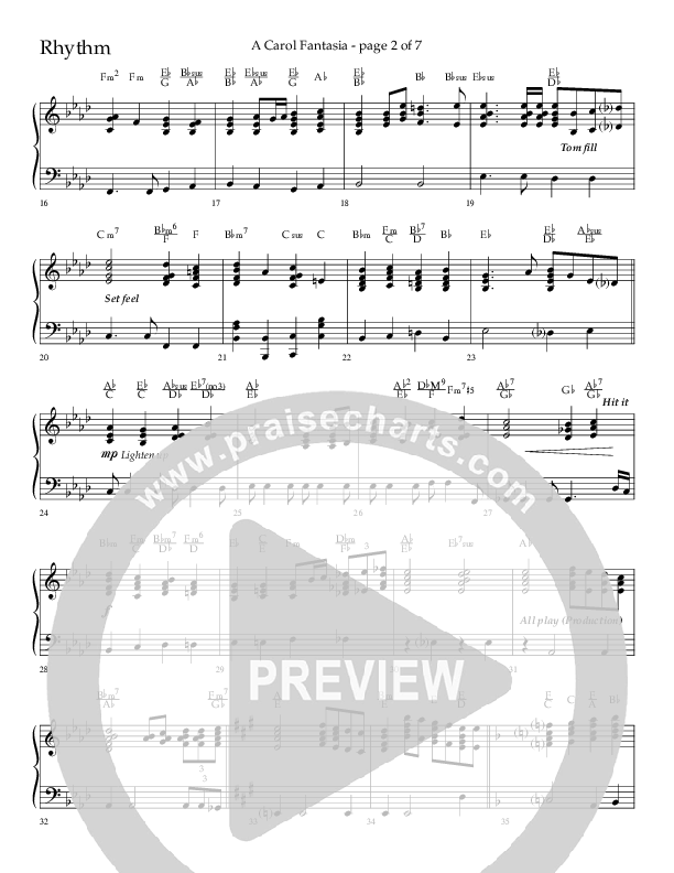 A Carol Fantasia (Choral Anthem SATB) Lead Melody & Rhythm (Lifeway Choral / Arr. John Bolin)