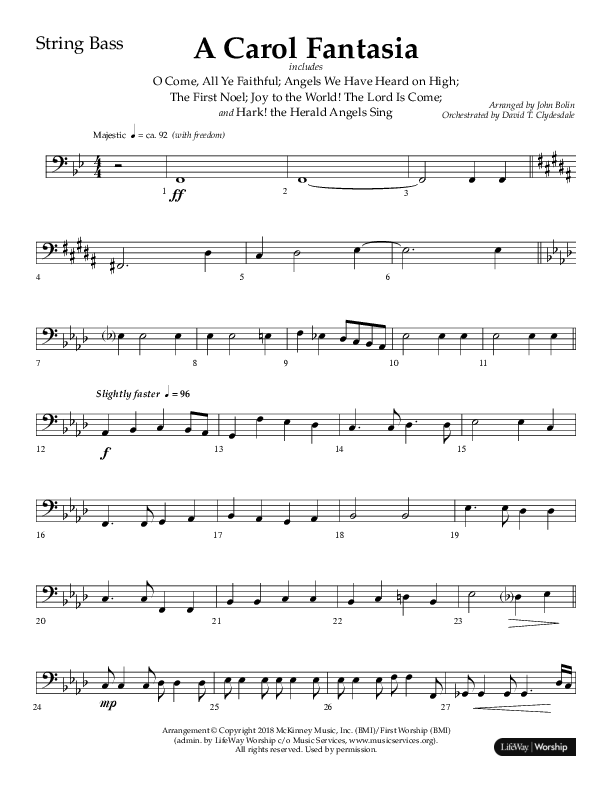 A Carol Fantasia (Choral Anthem SATB) String Bass (Lifeway Choral / Arr. John Bolin)