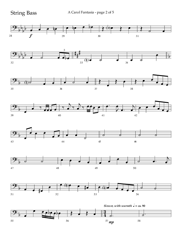 A Carol Fantasia (Choral Anthem SATB) String Bass (Lifeway Choral / Arr. John Bolin)