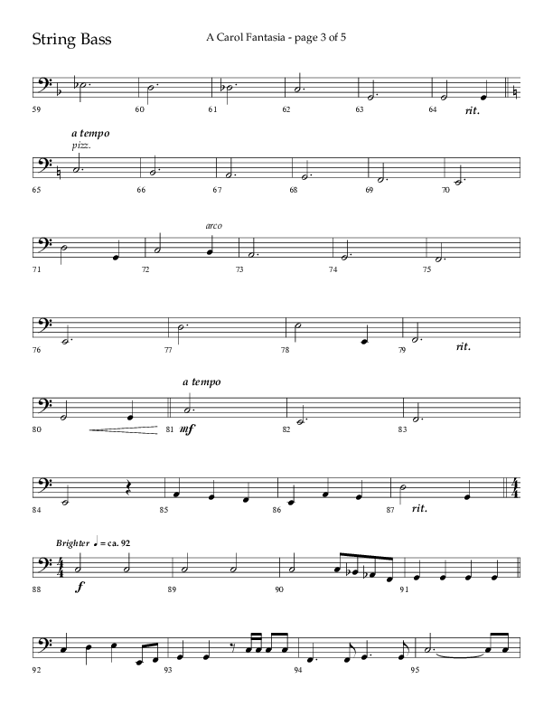 A Carol Fantasia (Choral Anthem SATB) String Bass (Lifeway Choral / Arr. John Bolin)