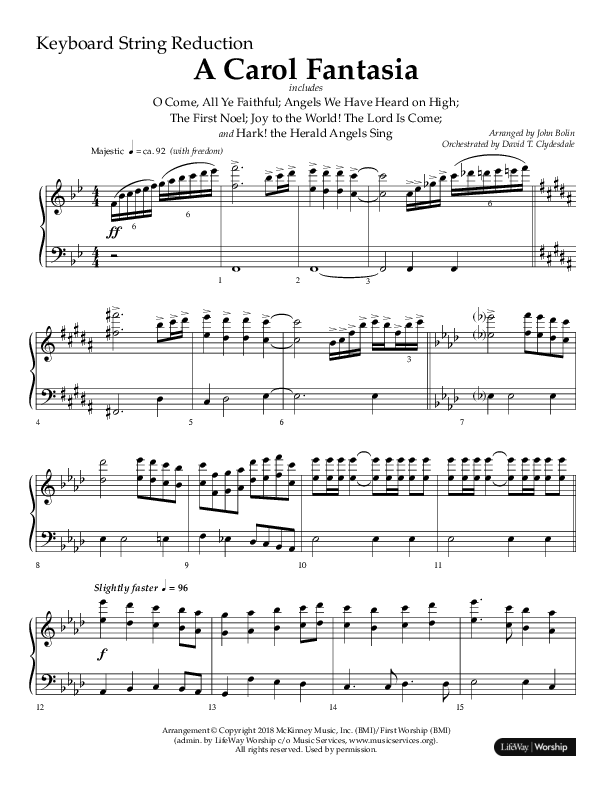 A Carol Fantasia (Choral Anthem SATB) String Reduction (Lifeway Choral / Arr. John Bolin)