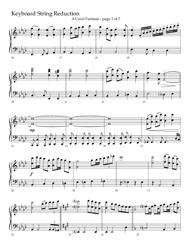 A Carol Fantasia (Choral Anthem SATB) String Reduction (Lifeway Choral / Arr. John Bolin)