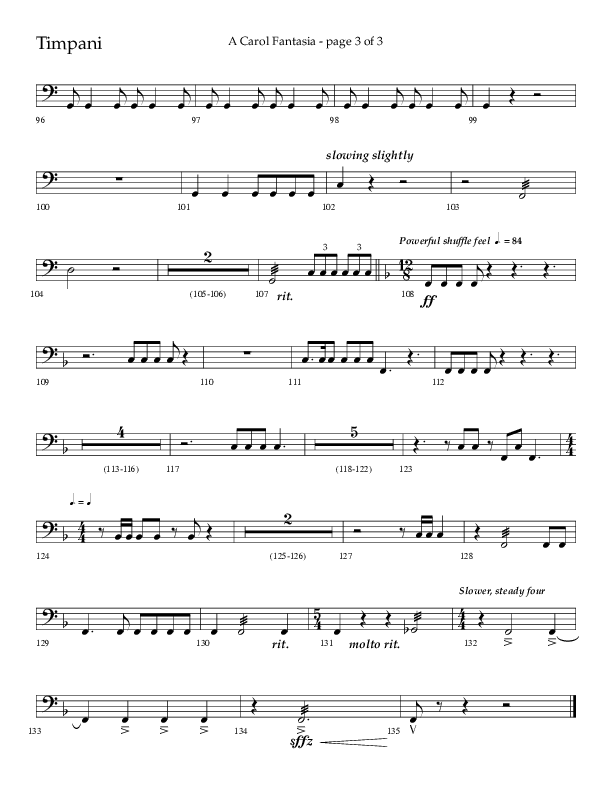 A Carol Fantasia (Choral Anthem SATB) Timpani (Lifeway Choral / Arr. John Bolin)