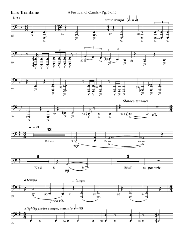A Festival Of Carols (Choral Anthem SATB) Orchestration (Lifeway Choral / Arr. John Bolin)