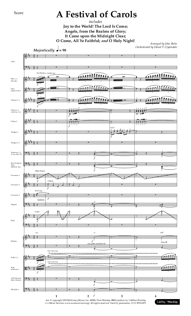 A Festival Of Carols (Choral Anthem SATB) Conductor's Score (Lifeway Choral / Arr. John Bolin)