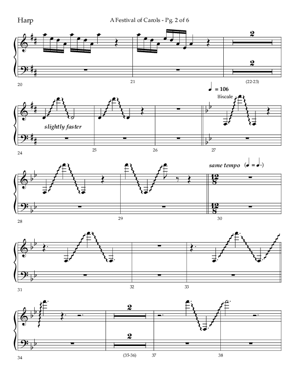 A Festival Of Carols (Choral Anthem SATB) Harp (Lifeway Choral / Arr. John Bolin)