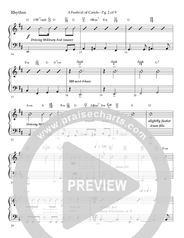A Festival Of Carols (Choral Anthem SATB) Lead Melody & Rhythm (Lifeway Choral / Arr. John Bolin)