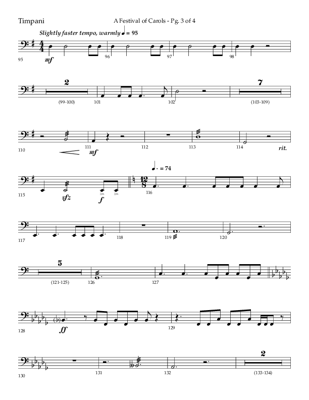 A Festival Of Carols (Choral Anthem SATB) Timpani (Lifeway Choral / Arr. John Bolin)