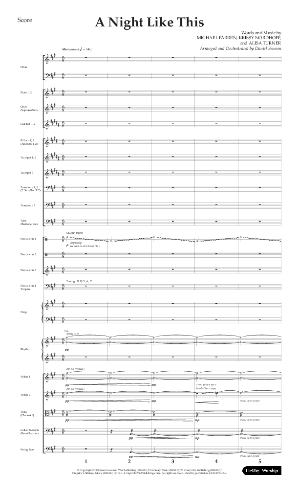 A Night Like This (Choral Anthem SATB) Orchestration (Lifeway Choral / Arr. Daniel Semsen)