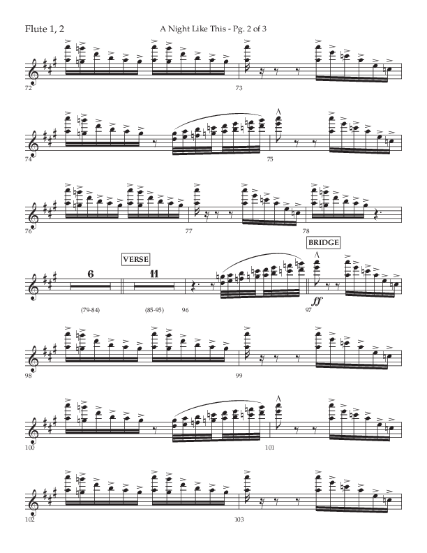 A Night Like This (Choral Anthem SATB) Flute 1/2 (Lifeway Choral / Arr. Daniel Semsen)