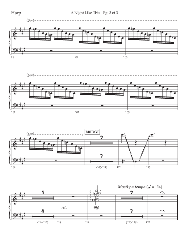 A Night Like This (Choral Anthem SATB) Harp (Lifeway Choral / Arr. Daniel Semsen)