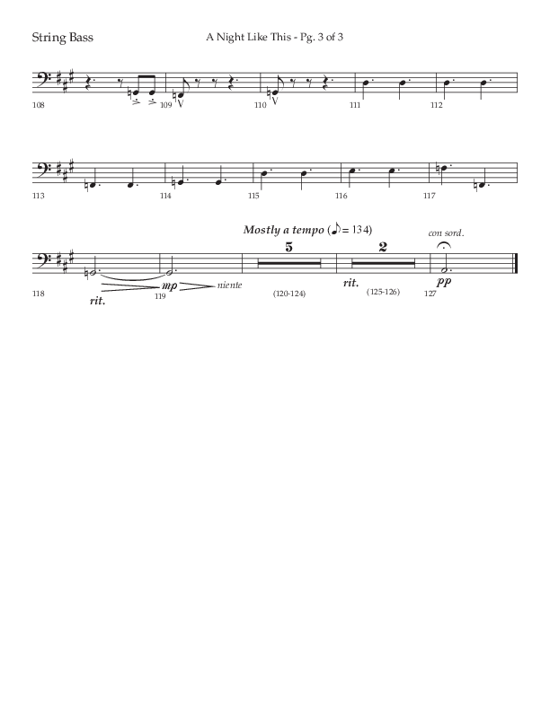 A Night Like This (Choral Anthem SATB) String Bass (Lifeway Choral / Arr. Daniel Semsen)