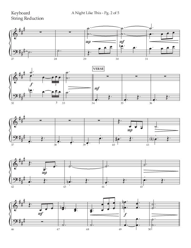 A Night Like This (Choral Anthem SATB) String Reduction (Lifeway Choral / Arr. Daniel Semsen)