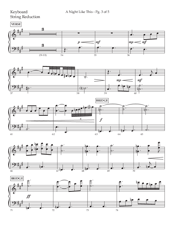 A Night Like This (Choral Anthem SATB) String Reduction (Lifeway Choral / Arr. Daniel Semsen)