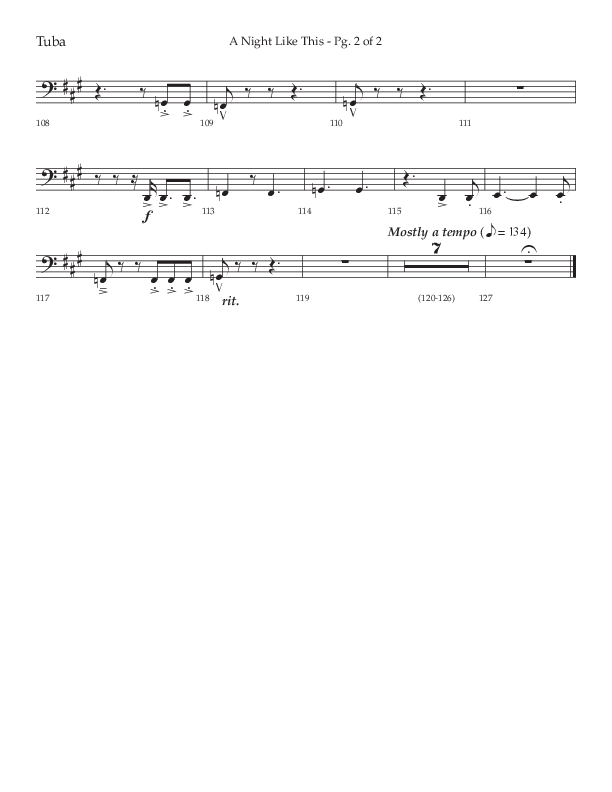 A Night Like This (Choral Anthem SATB) Tuba (Lifeway Choral / Arr. Daniel Semsen)
