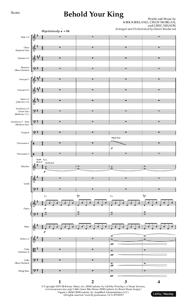 Behold Your King (Choral Anthem SATB) Orchestration (Lifeway Choral / Arr. Daniel Bondaczuk)