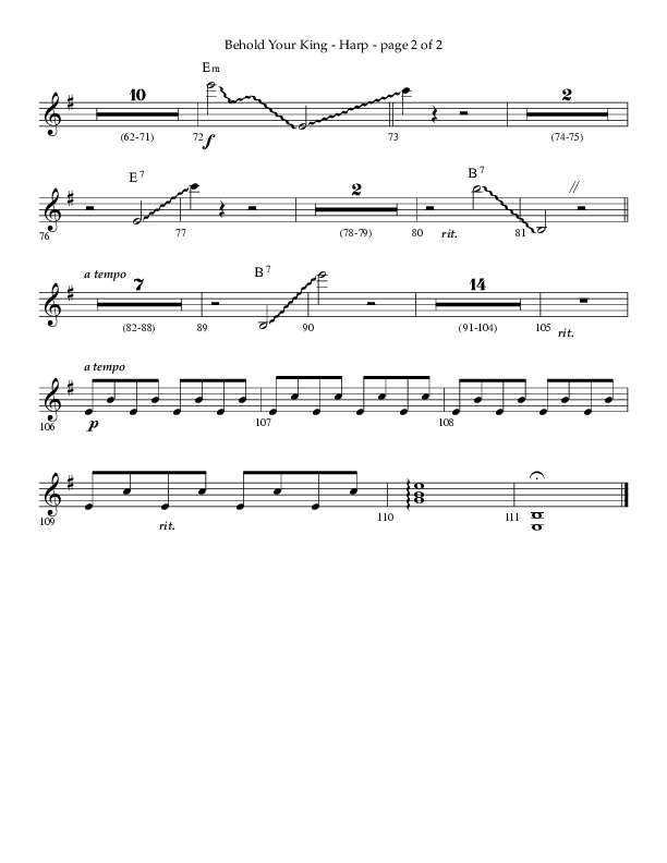 Behold Your King (Choral Anthem SATB) Harp (Lifeway Choral / Arr. Daniel Bondaczuk)