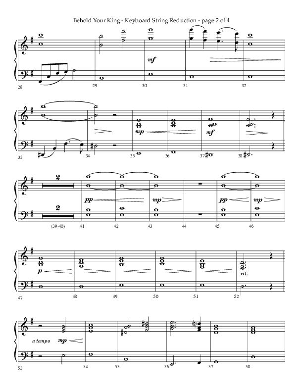Behold Your King (Choral Anthem SATB) String Reduction (Lifeway Choral / Arr. Daniel Bondaczuk)