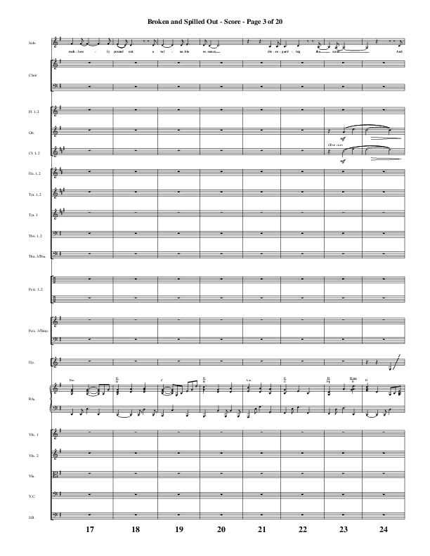 Broken And Spilled Out (Choral Anthem SATB) Orchestration (Word Music Choral / Arr. Marty Hamby)