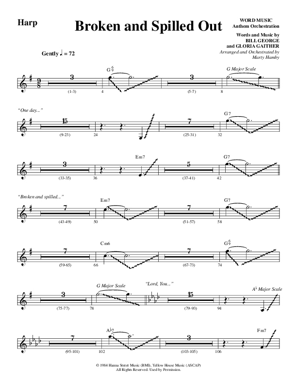 Broken And Spilled Out (Choral Anthem SATB) Harp (Word Music Choral / Arr. Marty Hamby)