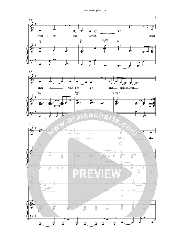 Broken And Spilled Out (Choral Anthem SATB) Anthem (SATB/Piano) (Word Music Choral / Arr. Marty Hamby)