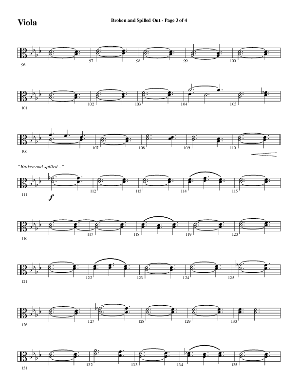 Broken And Spilled Out (Choral Anthem SATB) Viola (Word Music Choral / Arr. Marty Hamby)