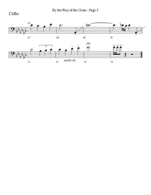 By The Way Of The Cross (Choral Anthem SATB) Cello (Word Music Choral / Arr. Mike Speck / Arr. Lari Goss / Arr. Danny Zaloudik)