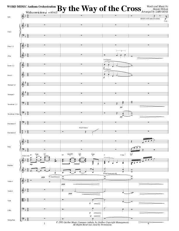 By The Way Of The Cross (Choral Anthem SATB) Orchestration (Word Music Choral / Arr. Mike Speck / Arr. Lari Goss / Arr. Danny Zaloudik)