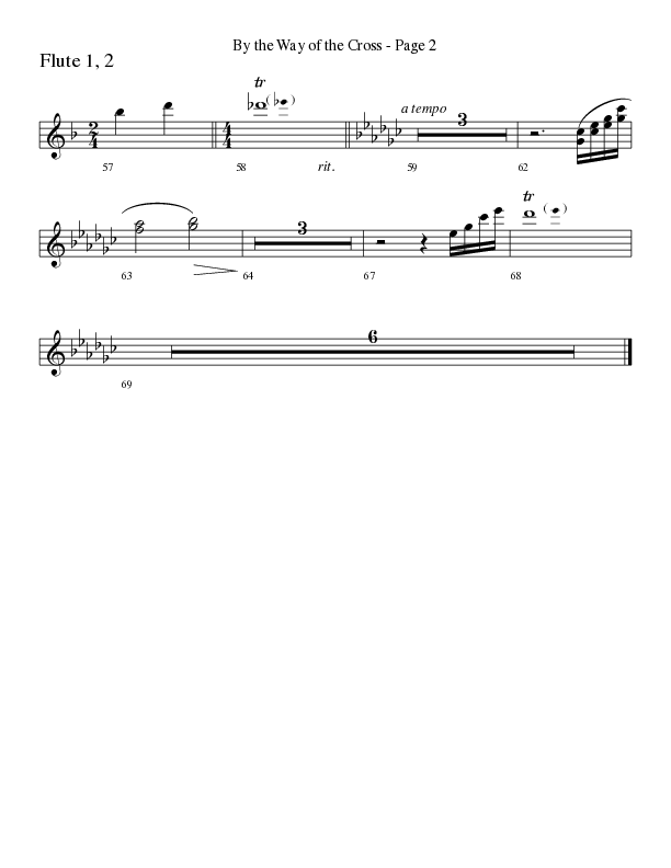 By The Way Of The Cross (Choral Anthem SATB) Flute 1/2 (Word Music Choral / Arr. Mike Speck / Arr. Lari Goss / Arr. Danny Zaloudik)