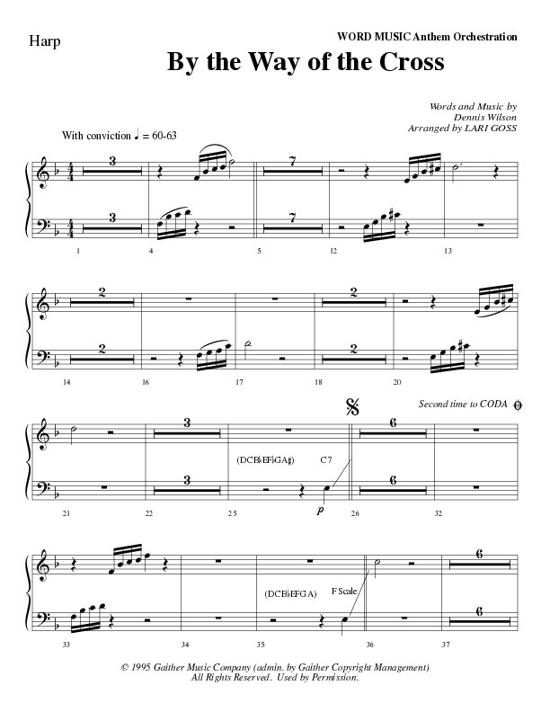 By The Way Of The Cross (Choral Anthem SATB) Harp (Word Music Choral / Arr. Mike Speck / Arr. Lari Goss / Arr. Danny Zaloudik)