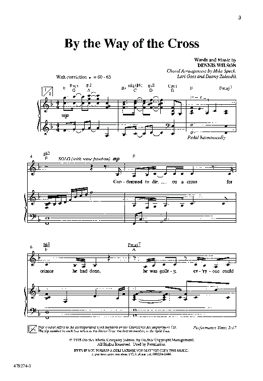 By The Way Of The Cross (Choral Anthem SATB) Anthem (SATB/Piano) (Word Music Choral / Arr. Mike Speck / Arr. Lari Goss / Arr. Danny Zaloudik)