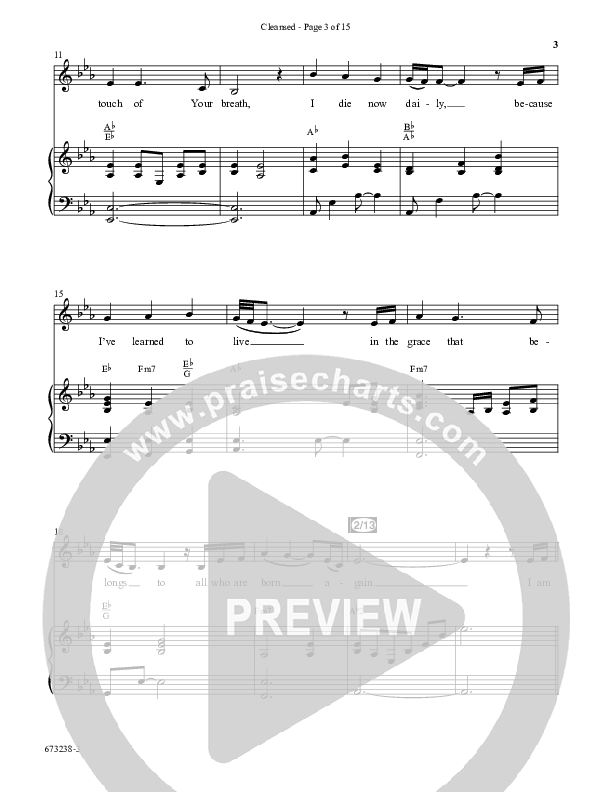 Cleansed (Choral Anthem SATB) Anthem (SATB/Piano) (Word Music Choral / Arr. Cliff Duren)