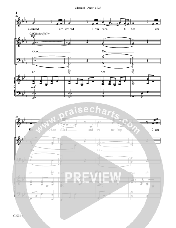 Cleansed (Choral Anthem SATB) Anthem (SATB/Piano) (Word Music Choral / Arr. Cliff Duren)