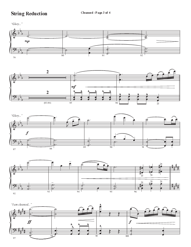 Cleansed (Choral Anthem SATB) String Reduction (Word Music Choral / Arr. Cliff Duren)