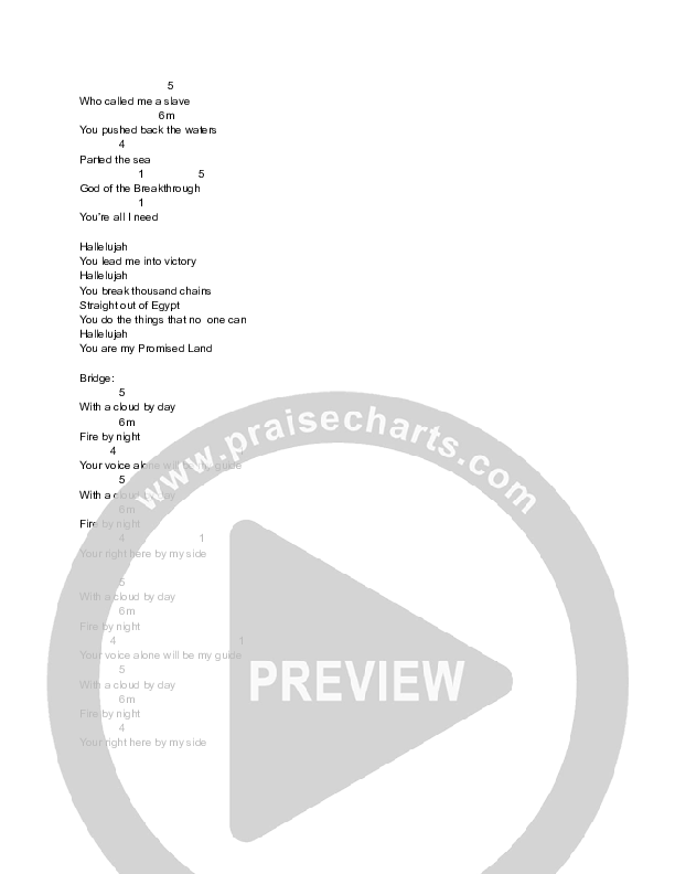Exodus Song Chord Chart (Shealy Worship)