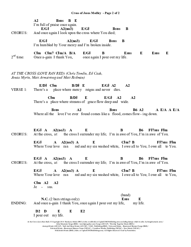 Cross Of Jesus Medley (Choral Anthem SATB) Chord Chart (Word Music Choral / Arr. Marty Parks)