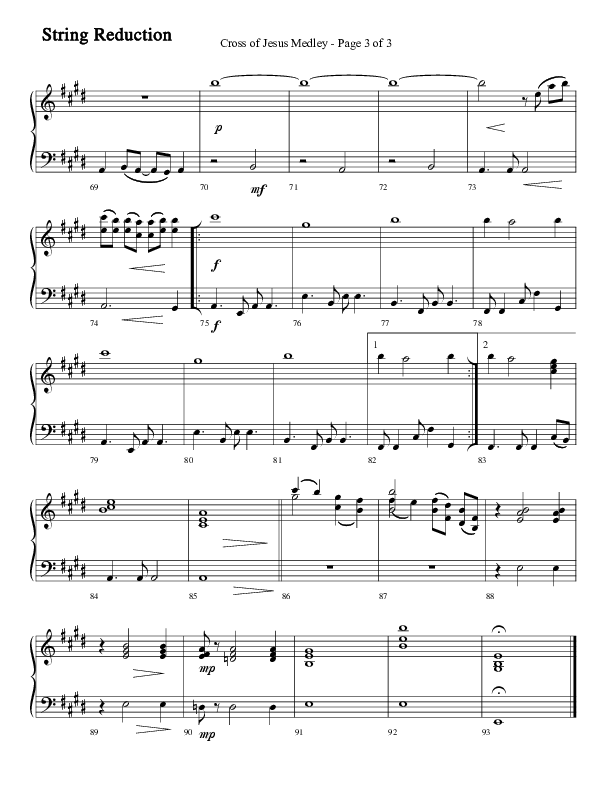 Cross Of Jesus Medley (Choral Anthem SATB) String Reduction (Word Music Choral / Arr. Marty Parks)