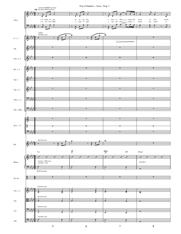 Day Of Darkness (Choral Anthem SATB) Orchestration (Word Music Choral / Arr. Camp Kirkland)