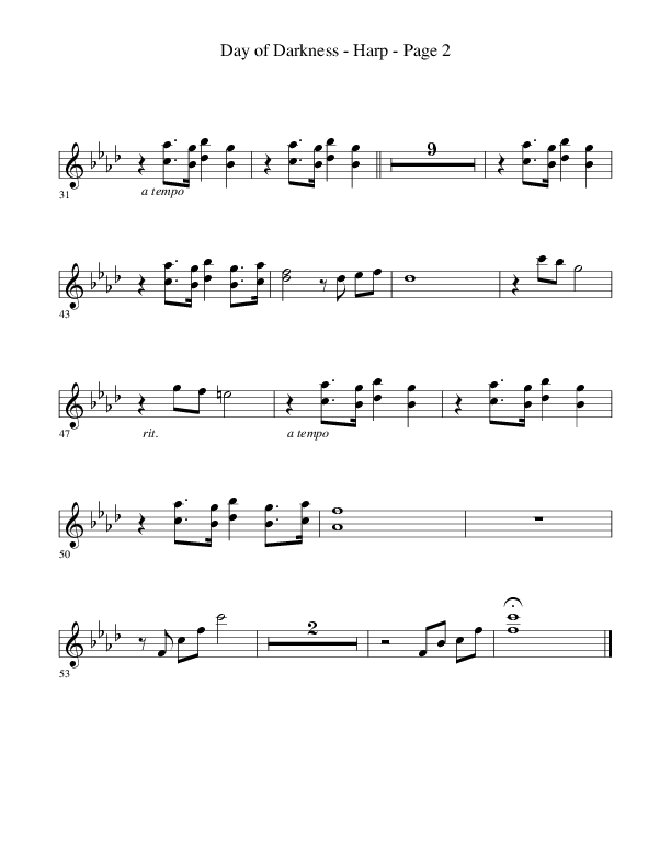 Day Of Darkness (Choral Anthem SATB) Harp (Word Music Choral / Arr. Camp Kirkland)