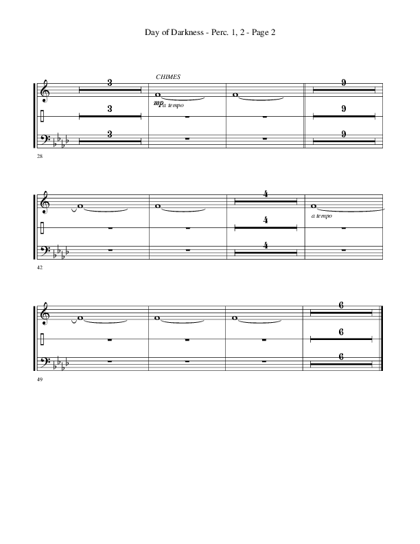 Day Of Darkness (Choral Anthem SATB) Percussion 1/2 (Word Music Choral / Arr. Camp Kirkland)