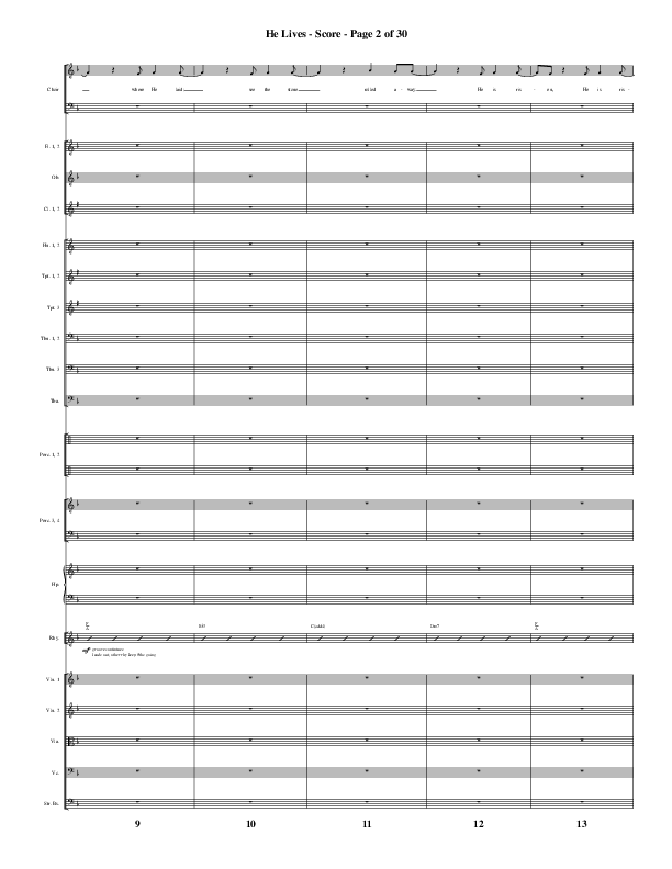 He Lives (Choral Anthem SATB) Conductor's Score (Word Music Choral / Arr. Daniel Semsen)