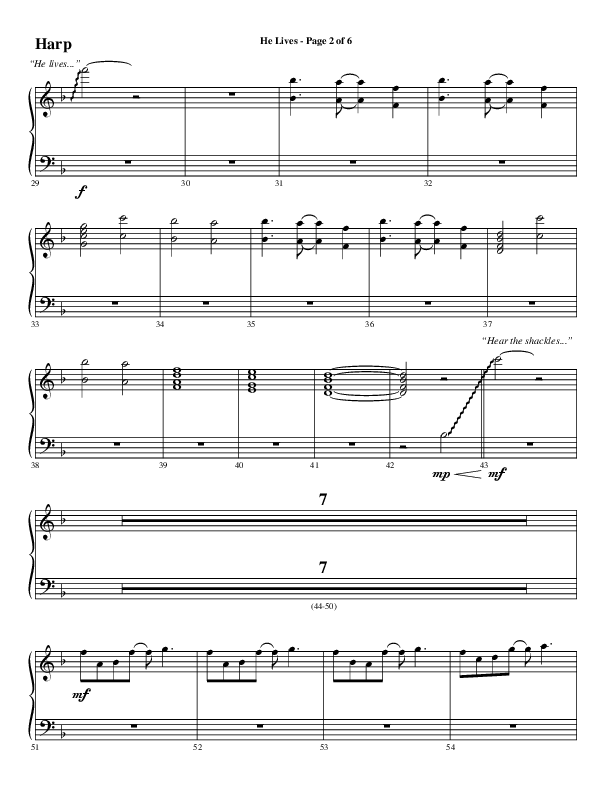 He Lives (Choral Anthem SATB) Harp (Word Music Choral / Arr. Daniel Semsen)