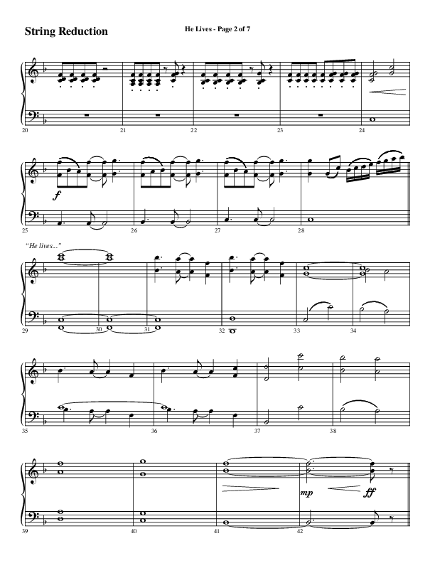 He Lives (Choral Anthem SATB) String Reduction (Word Music Choral / Arr. Daniel Semsen)