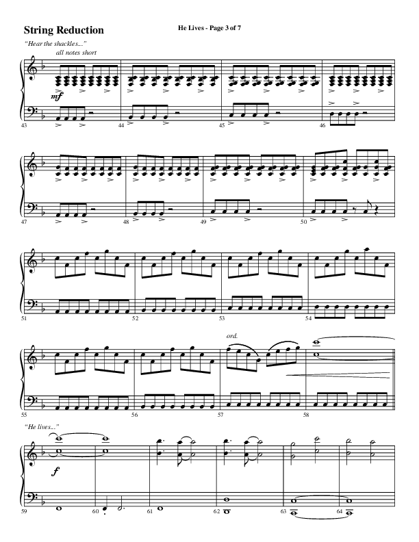 He Lives (Choral Anthem SATB) String Reduction (Word Music Choral / Arr. Daniel Semsen)