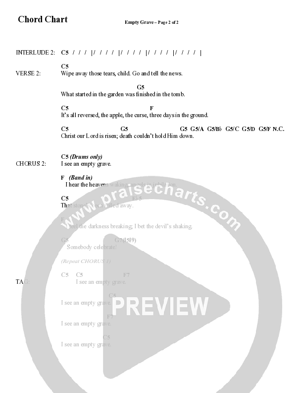 Empty Grave (Choral Anthem SATB) Chord Chart (Word Music Choral / Arr. Luke Gambill / Arr. Cliff Duren)